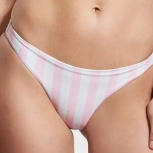 Victoria's Secret 💕 swim bottom pink and white striped size in L NWT